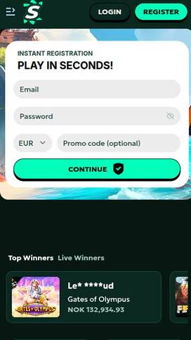 SagaSpins Casino Homepage