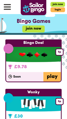 Sailor Bingo Casino Mobile Bingo Games