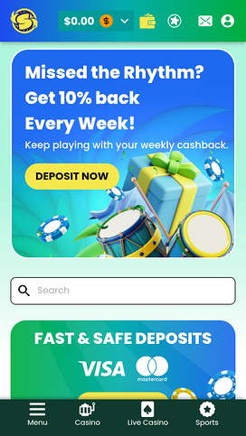 Samba Slots Casino Mobile Homepage