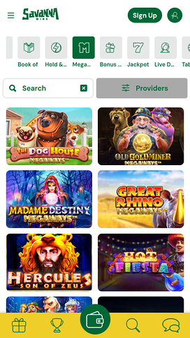 Savanna Wins Casino Megaways Mobile