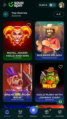 Savaspin Casino Mobile Games