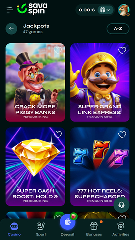Savaspin Casino Mobile Jackpot