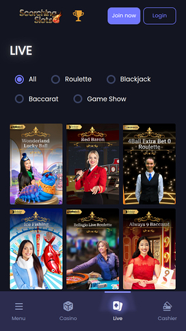Scorching Slots Casino Mobile Live Dealer