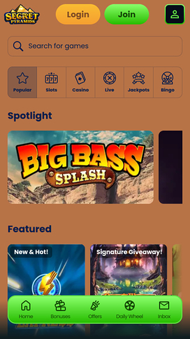 Secret Pyramids Casino Mobile Games