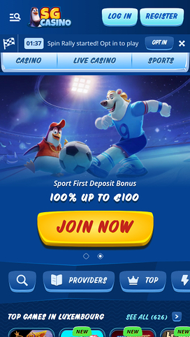 SG Casino Mobile Homepage