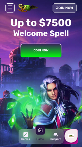 Shazam Casino Mobile Homepage
