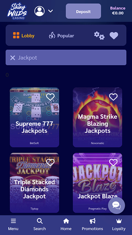 Shiny Wilds Casino Mobile Jackpot