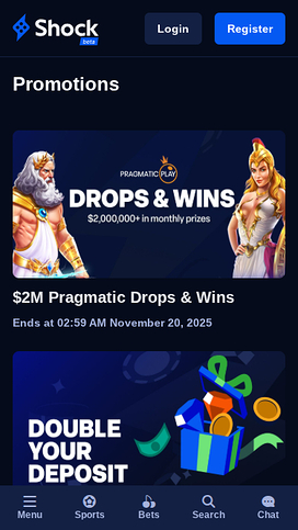 Promotions screenshot of Shock Casino for Mobile