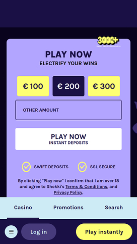 Shokki Casino Mobile Homepage