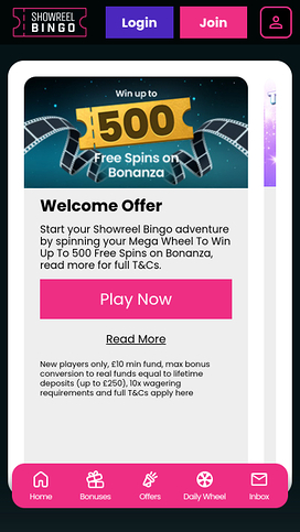 Showreel Bingo Casino Mobile Promotions