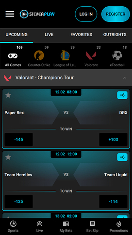 Esports móviles de SilverPlay Casino