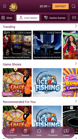 Simba Games Casino Mobil Live Dealer