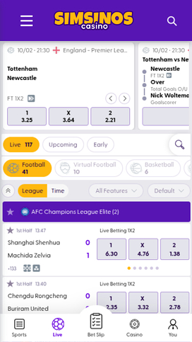 Simsinos Casino Mobile Sportsbook