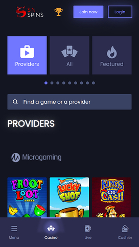Sin Spins Casino Mobile Game Developers
