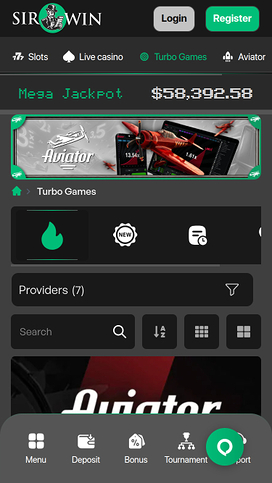 SirWin Casino Mobile Turbo Games
