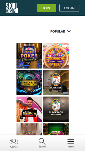 SkolCasino Mobile Live Dealer