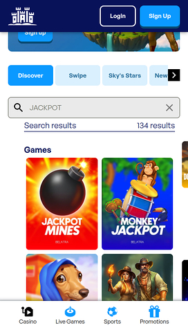 Sky Hills Casino Mobile Jackpot