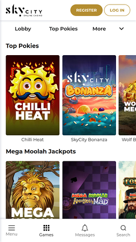 SkyCity Casino Mobile Games