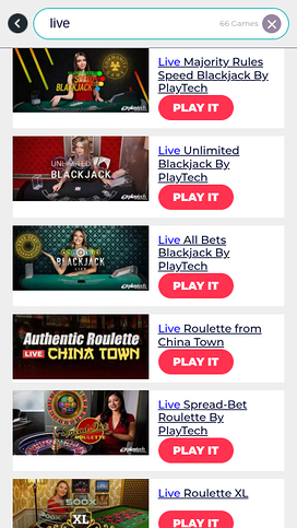 Slingo Casino Mobile Live Dealer