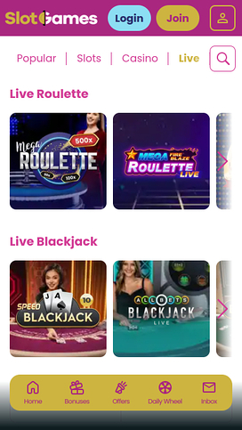 Slot Games Casino Mobile Live Dealer