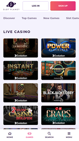 Slot Planet Casino Mobile Live Dealer