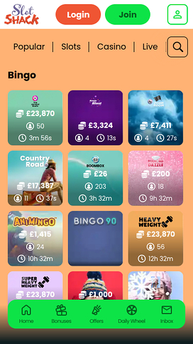 Slot Shack Casino Mobile Bingo