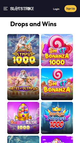 SlotStrike Casino Mobile Drops and Wins