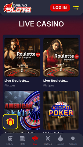Slota Casino Mobile Live Dealer