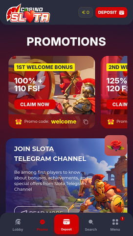 Slota Casino Mobile Promotions