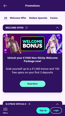 Slotbox Casino Mobile Promotions