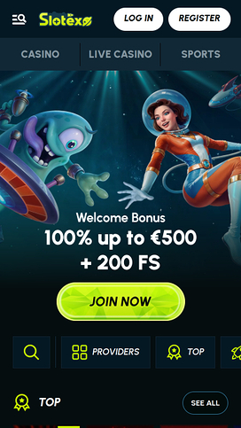 Slotexo Casino Mobile Homepage