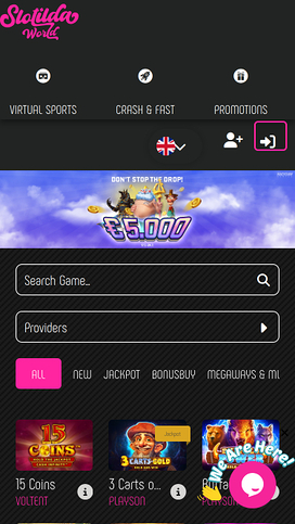 Slotilda World Casino Mobile Homepage