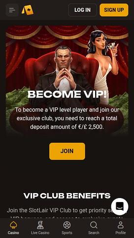 Slotlair Casino VIP mobile