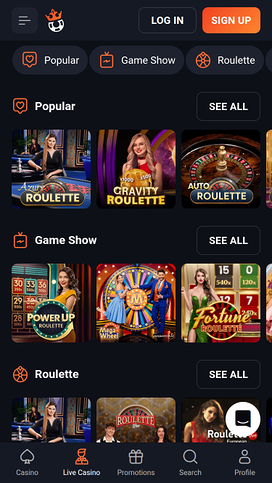 SlotLords Casino Mobile Live Dealer