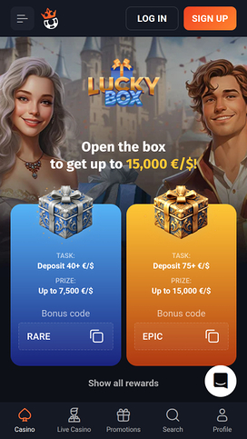 SlotLords Casino Mobile Lucky Box