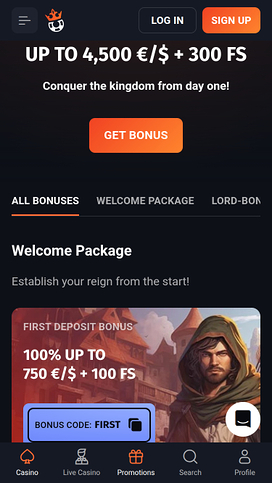 SlotLords Casino Mobile Promotions