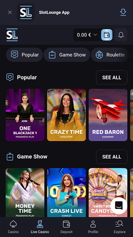 SlotLounge Casino Mobile Live dealer