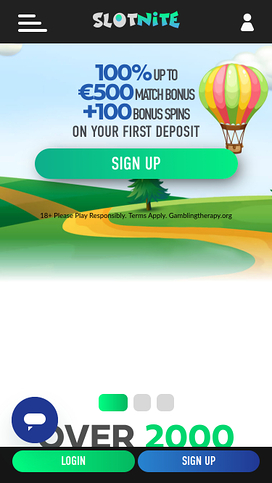Slotnite Casino Mobile Homepage