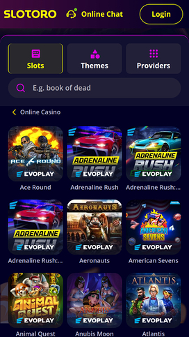 Slotoro Casino Games Desktop