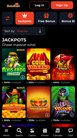 SlotoRush Casino Mobile Jackpot