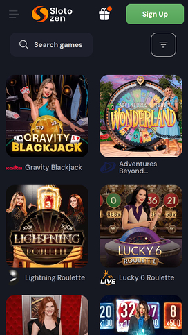Slotozen Casino Mobile Live Dealer