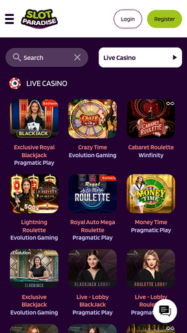 SlotParadise Casino Mobile Live Dealer