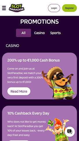 SlotParadise Casino Mobile Promotions