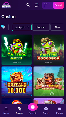 SlotRush Casino Mobile Jackpot