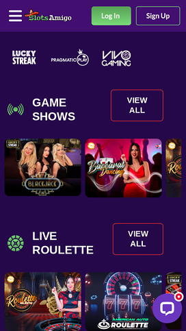 SlotsAmigo Casino Mobile Live Dealer