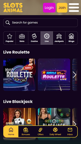 Slots Animal Casino Mobile Live Dealer