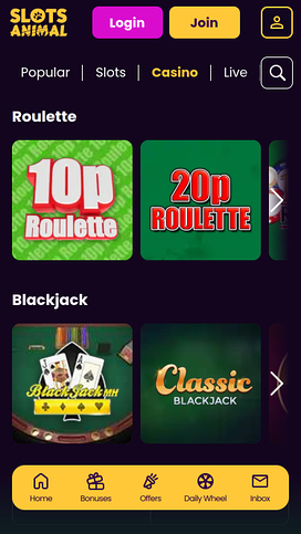 Slots Animal Casino Mobile Table Games