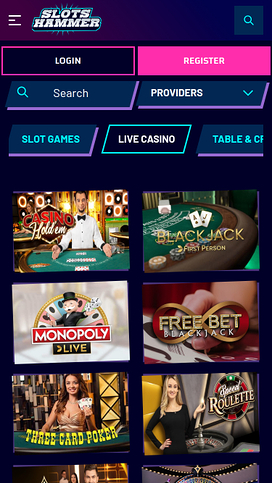 SlotsHammer Casino Mobile Live Dealer