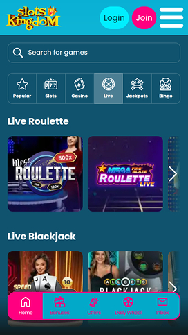 Slots Kingdom Casino Mobile Live Dealer