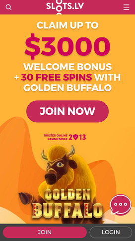 Slots.lv Casino Mobile Homepage